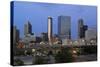 City Skyline at Dusk, Atlanta, Georgia, United States of America, North America-Richard Cummins-Stretched Canvas