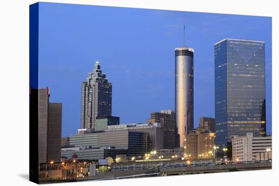 City Skyline at Dusk, Atlanta, Georgia, United States of America, North America-Richard Cummins-Stretched Canvas