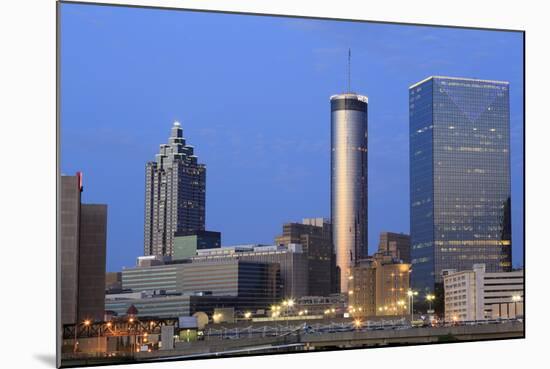 City Skyline at Dusk, Atlanta, Georgia, United States of America, North America-Richard Cummins-Mounted Photographic Print