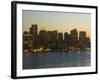 City Skyline at Dusk, Boston, Massachusetts, USA-Amanda Hall-Framed Photographic Print