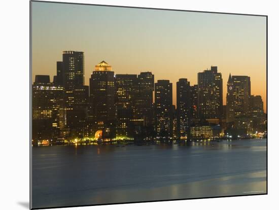 City Skyline at Dusk, Boston, Massachusetts, USA-Amanda Hall-Mounted Photographic Print