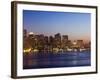 City Skyline at Dusk, Boston, Massachusetts, USA-Amanda Hall-Framed Photographic Print