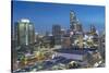 City skyline at dusk from hotel rooftop bar, Bangkok, Thailand, Southeast Asia, Asia-Frank Fell-Stretched Canvas