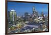 City skyline at dusk from hotel rooftop bar, Bangkok, Thailand, Southeast Asia, Asia-Frank Fell-Framed Photographic Print