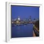 City Skyline at Dusk, London, England, UK-Roy Rainford-Framed Photographic Print