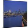 City Skyline at Dusk, London, England, UK-Roy Rainford-Mounted Photographic Print