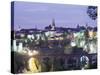 City Skyline at Dusk, Luxembourg City, Luxembourg, Europe-Gavin Hellier-Stretched Canvas