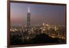 City Skyline at Dusk, Taipei, Taiwan-Paul Souders-Framed Photographic Print