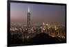 City Skyline at Dusk, Taipei, Taiwan-Paul Souders-Framed Photographic Print