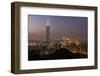 City Skyline at Dusk, Taipei, Taiwan-Paul Souders-Framed Photographic Print