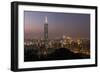 City Skyline at Dusk, Taipei, Taiwan-Paul Souders-Framed Photographic Print