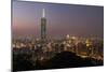 City Skyline at Dusk, Taipei, Taiwan-Paul Souders-Mounted Photographic Print