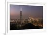 City Skyline at Dusk, Taipei, Taiwan-Paul Souders-Framed Photographic Print