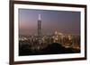 City Skyline at Dusk, Taipei, Taiwan-Paul Souders-Framed Photographic Print