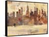 City Skyline at Dusk-Albena Hristova-Framed Stretched Canvas