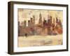 City Skyline at Dusk-Albena Hristova-Framed Art Print