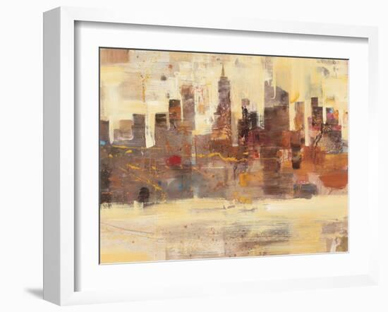 City Skyline at Dusk-Albena Hristova-Framed Art Print