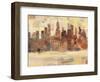 City Skyline at Dusk-Albena Hristova-Framed Art Print