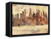 City Skyline at Dusk-Albena Hristova-Framed Stretched Canvas