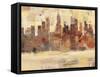 City Skyline at Dusk-Albena Hristova-Framed Stretched Canvas