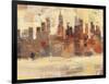 City Skyline at Dusk-Albena Hristova-Framed Art Print