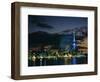 City Skyline at Night, Auckland, North Island, New Zealand, Pacific-Neale Clarke-Framed Photographic Print