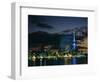 City Skyline at Night, Auckland, North Island, New Zealand, Pacific-Neale Clarke-Framed Photographic Print