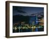 City Skyline at Night, Auckland, North Island, New Zealand, Pacific-Neale Clarke-Framed Photographic Print