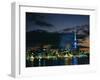 City Skyline at Night, Auckland, North Island, New Zealand, Pacific-Neale Clarke-Framed Photographic Print