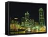 City Skyline at Night, Dallas, Texas, United States of America, North America-Rennie Christopher-Framed Stretched Canvas