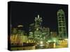 City Skyline at Night, Dallas, Texas, United States of America, North America-Rennie Christopher-Stretched Canvas