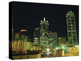 City Skyline at Night, Dallas, Texas, United States of America, North America-Rennie Christopher-Stretched Canvas