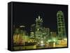 City Skyline at Night, Dallas, Texas, United States of America, North America-Rennie Christopher-Framed Stretched Canvas