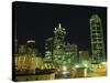 City Skyline at Night, Dallas, Texas, United States of America, North America-Rennie Christopher-Stretched Canvas