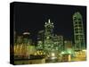 City Skyline at Night, Dallas, Texas, United States of America, North America-Rennie Christopher-Stretched Canvas