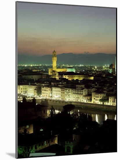 City Skyline at Night, Florence, Tuscany, Italy-Lee Frost-Mounted Photographic Print