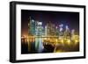 City Skyline at Night, Marina Bay, Singapore, Southeast Asia, Asia-Gavin Hellier-Framed Photographic Print