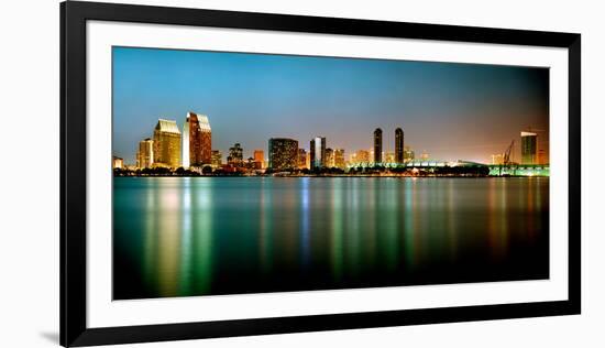 City Skyline at Night, San Diego, California, USA-null-Framed Photographic Print