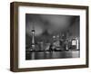 City Skyline at Night with Oriental Pearl Tower and Pudong Skyscrapers across the Huangpu River, Sh-Neale Clark-Framed Photographic Print