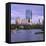 City Skyline at Sunset, Boston, Massachusetts, New England, USA-Roy Rainford-Framed Stretched Canvas