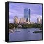 City Skyline at Sunset, Boston, Massachusetts, New England, USA-Roy Rainford-Framed Stretched Canvas