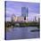 City Skyline at Sunset, Boston, Massachusetts, New England, USA-Roy Rainford-Stretched Canvas