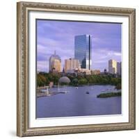 City Skyline at Sunset, Boston, Massachusetts, New England, USA-Roy Rainford-Framed Photographic Print