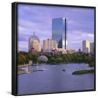 City Skyline at Sunset, Boston, Massachusetts, New England, USA-Roy Rainford-Framed Photographic Print