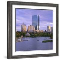 City Skyline at Sunset, Boston, Massachusetts, New England, USA-Roy Rainford-Framed Photographic Print