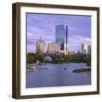 City Skyline at Sunset, Boston, Massachusetts, New England, USA-Roy Rainford-Framed Photographic Print