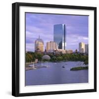 City Skyline at Sunset, Boston, Massachusetts, New England, USA-Roy Rainford-Framed Photographic Print