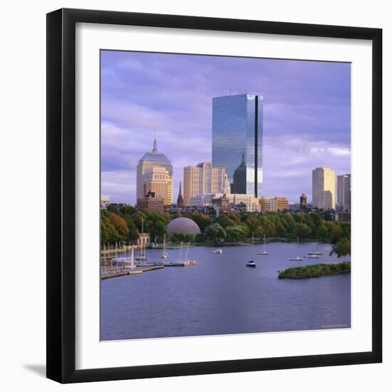 City Skyline at Sunset, Boston, Massachusetts, New England, USA-Roy Rainford-Framed Photographic Print