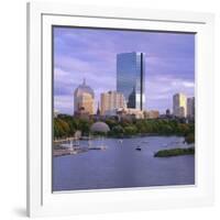 City Skyline at Sunset, Boston, Massachusetts, New England, USA-Roy Rainford-Framed Photographic Print