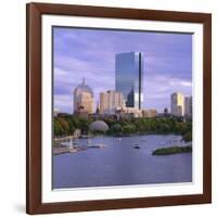 City Skyline at Sunset, Boston, Massachusetts, New England, USA-Roy Rainford-Framed Photographic Print